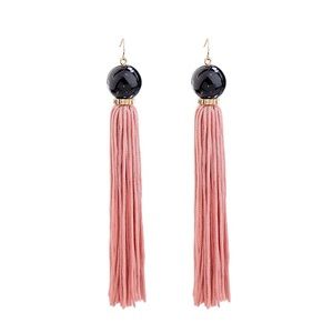 Tassel dangle earrings pink black gold bohemian retro Y2k fringe hanging gold